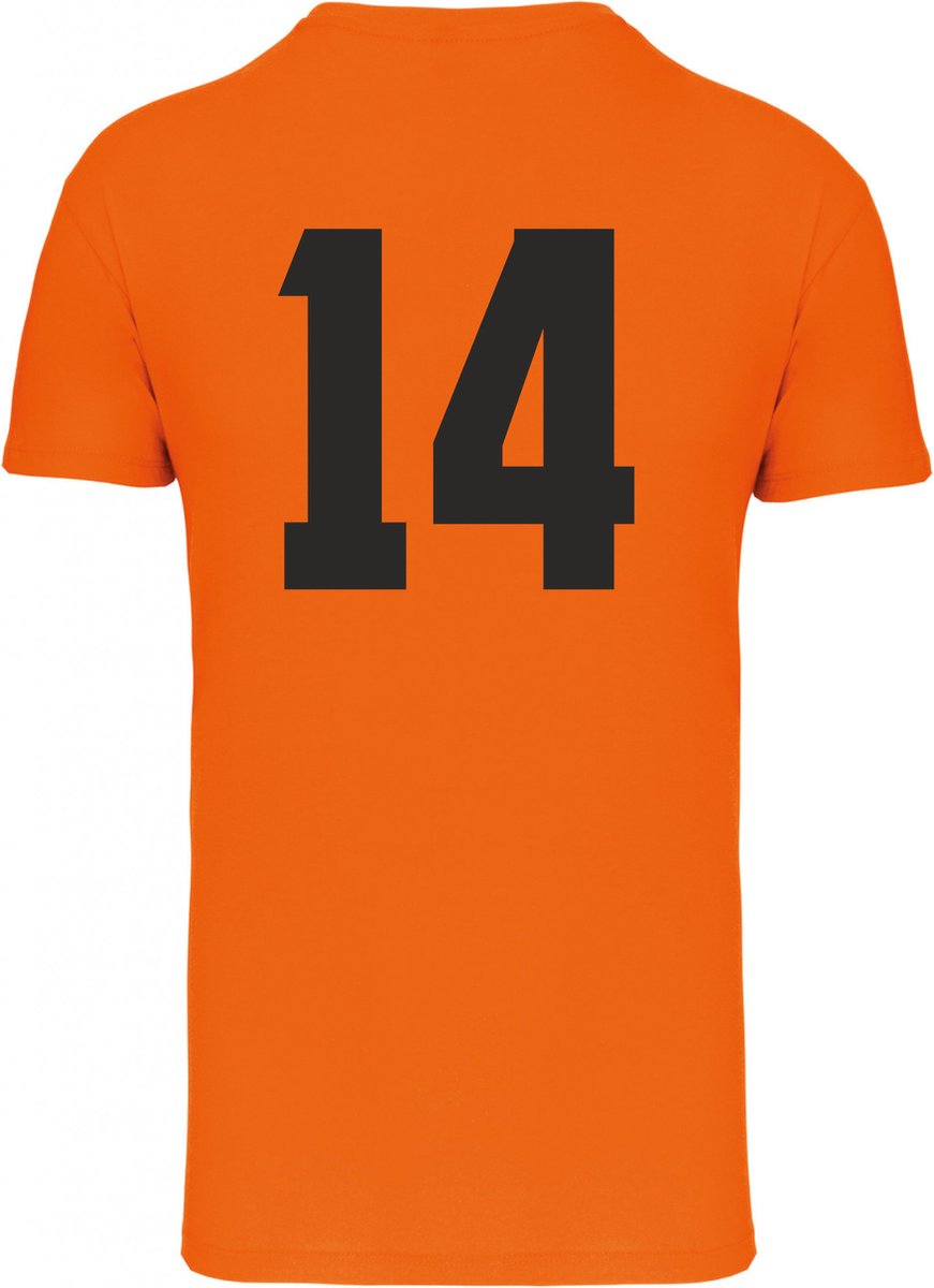 T-shirt Nummer 14 Cruiff | Oranje Holland Shirt | WK 2022 Voetbal | Nederlands Elftal Supporter | Oranje | maat L